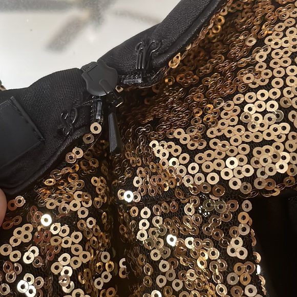 Lustrous and Luxe Gold Sequin Cutout Bodycon Mini Dress - Picture 9 of 9